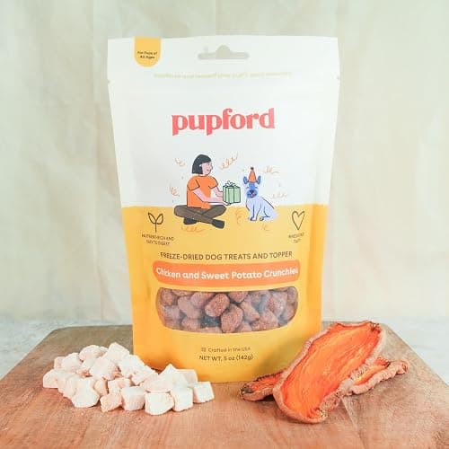 Pupford Crunchies, All-Natural, Healthy, Freeze Dried Treat for Dogs & Puppies (Chicken & Sweet Potato, 5 oz) thumbnail 6