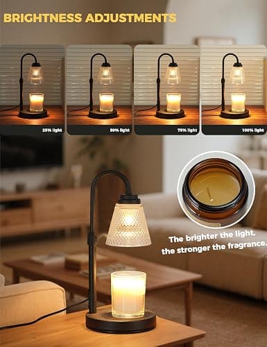 QUTADI Candle Warmer Lamp with Timer Dimmer, Birthday Gifts for Mom Women Friend Sister, House Warming Gifts, Wax Melt Warmer, Office Apartment Dorm Room Home Decor thumbnail 3