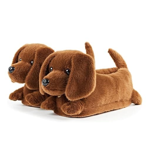 ooohyeah Women's Funny Animal Hug Plush Non-Slip Slippers, Novelty Cute Cozy Warm Slippers with Grips for Women - Image 1