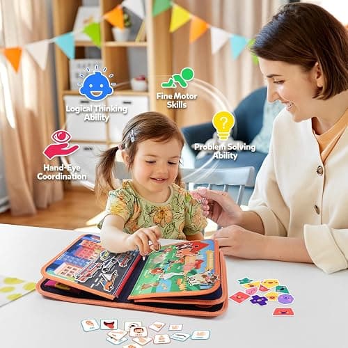 Toddler Toys Busy Board - Montessori Toys for 1-5 Year Old Boy Girl Gifts | Birthday Gifts for Kids, Sensory Toys Baby Essentials, Busy Book for Toddlers 1-5 Year Old, Airplane Activities Toys Gifts thumbnail 6