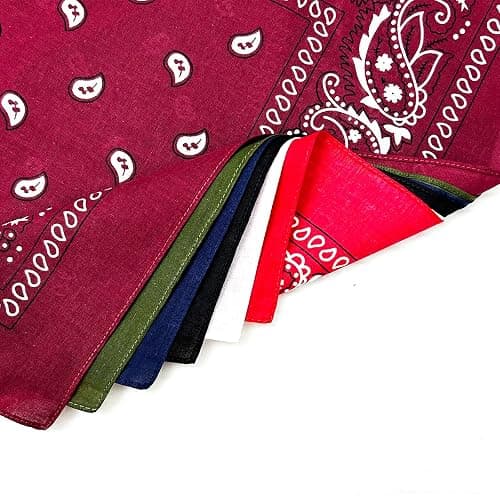 APIGANIZ 100% Cotton Bandanas, 21 x 21 inches, Set of 6 thumbnail 2