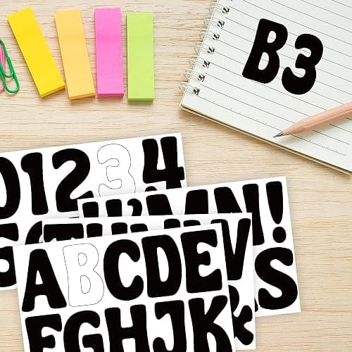 150 PCS Letter Stickers Large Bulletin Board Letters Alphabet Number Stickers Vinyl Waterproof Self-Adhesive Stick on Letters for Poster Board Mailbox Crafts Classroom Home Party Decor(Black, 3 Inch) thumbnail 7