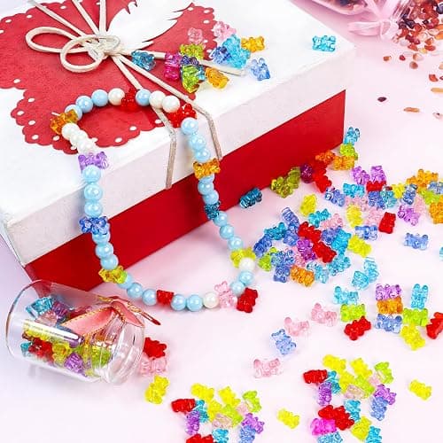200PCS Clear Acrylic Bear Beads - Vibrant Candy-Colored Gummy Charms for Jewelry Making, Perfect Beads for Bracelets, Necklaces, DIY Crafts & Slime. Adorable Kandi Beads to Spark Creativity! thumbnail 2