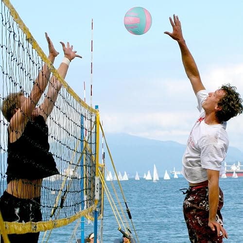 JCAMOY Volleyball Size 5 - Premium PU Leather, Ultra-Durable Soft to The Touch for Youth, Adults, Ideal for Indoor, Outdoor, Beach Sports Training (Pink Blue) thumbnail 7