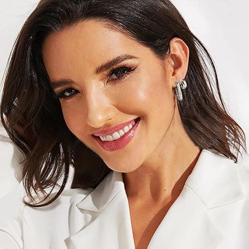 MILACOLATO Gold Chunky Hoop Earrings Set for Women,14K Gold Plated Thick Lightweight Hypoallergenic Hoop Earrings Pack Twisted Huggie Open Hoops Set Jewelry for Ladies thumbnail 4