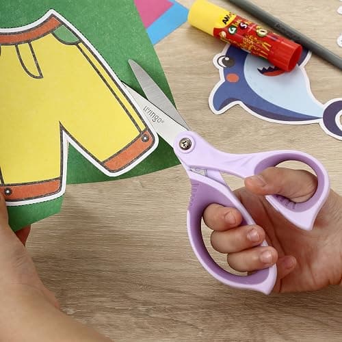 LIVINGO 6” Kids Scissors for School - Pointed Tip Student Scissors for Children Comfortable Grip Craft Cutting Paper, Ages 8-11 thumbnail 2