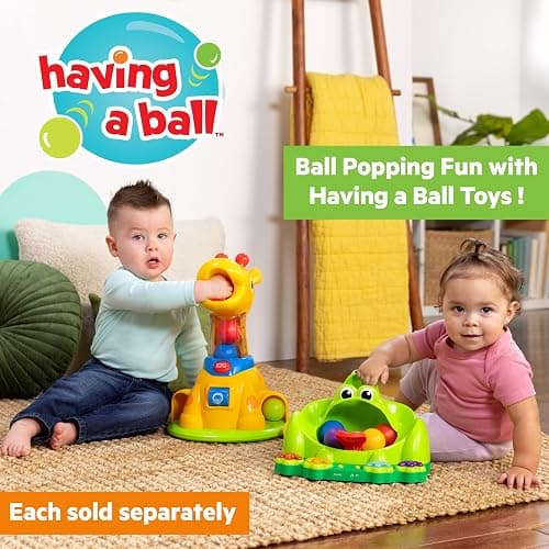 Bright Starts Poppin' Ball Frog Ball Play Toy, Launching, Bouncing & Ramp Racer Toy, Crawl and Chase, Unisex, 6 Months+ thumbnail 9