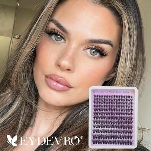 EYDEVRO Wispy Cluster Lashes Natural Lashes Individual Cluster 9-18mm 192 Pcs Lash Clusters CD Curl Eyelash Clusters Individual Eyelashes Reusable Comfortable False Eyelashes Manga Lashes thumbnail 3