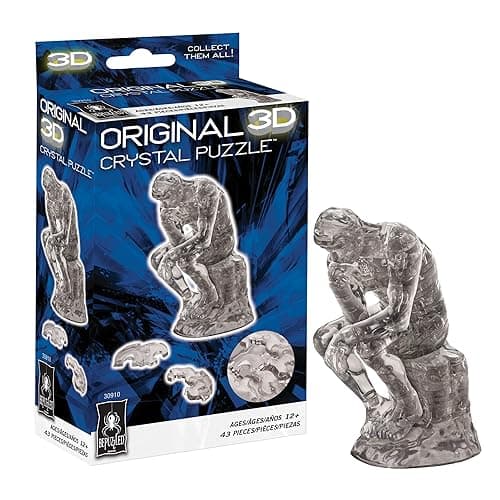 BePuzzled, Thinker Original 3D Crystal Puzzle, Perfect for Puzzlers Ages 12 and Up, Challenging to Complete and Beautiful to Display, Collect Them All