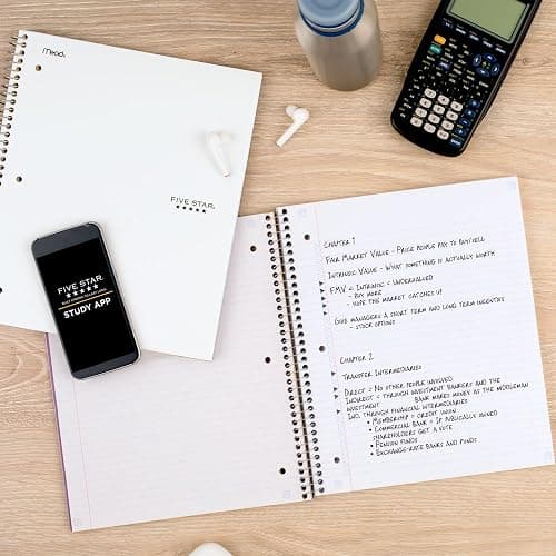 Five Star Spiral Notebook + Study App, 3 Subject, College Ruled Paper, 8-1/2" x 11", 150 Sheets, Fights Ink Bleed, Water Resistant Cover, Amethyst Purple (38746) thumbnail 2