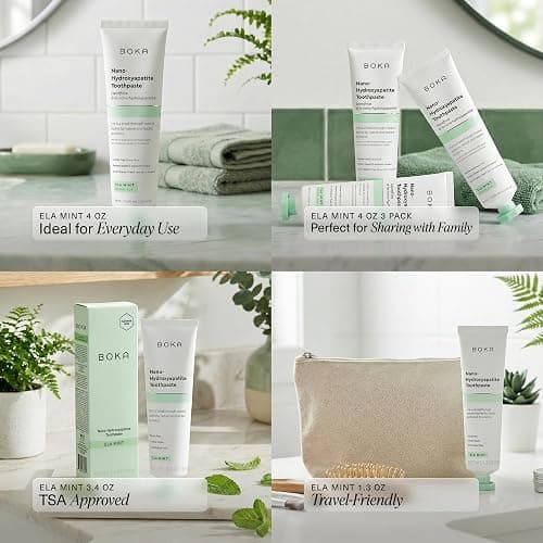Boka Fluoride Free Toothpaste, Nano Hydroxyapatite Toothpaste, Appropriate for Sensitive Teeth - for Adult Oral Care - Ela Mint Flavor, 4 Fl Oz 1Pk US Manufactured thumbnail 5