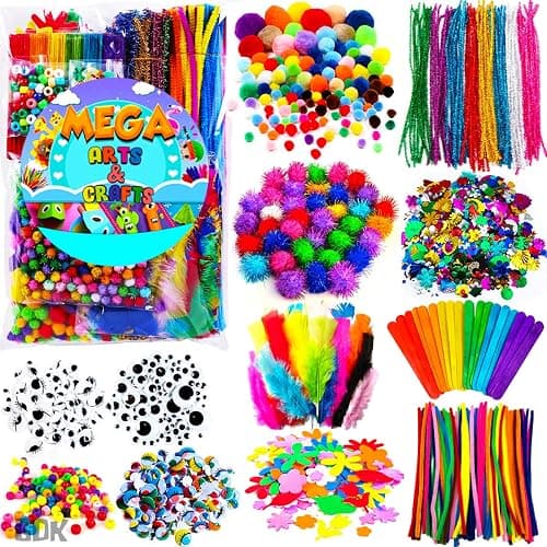 Goody King Arts and Crafts Supplies for Kids - 1170Pcs+ Craft Art Supply Kit for Toddlers Kids Craft Supplies & Materials Age 4 5 6 7 8 9 - Christmas D.I.Y. Crafting School Supplies - Image 1
