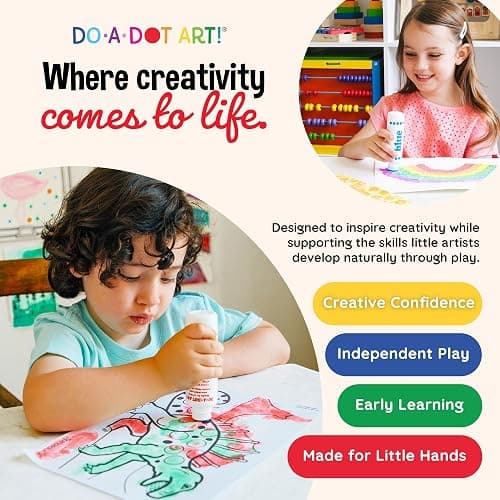 Do A Dot Art! Markers 6-Pack Rainbow Washable Paint Markers | The Original Dot Marker, Activity Craft Coloring Supplies for Kids & Toddlers, Made in USA thumbnail 6