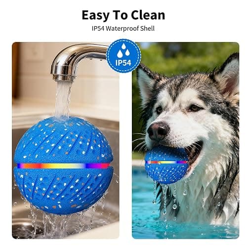 Interactive Dog Ball Toy with Remote Control, Durable E-TPU Material,3 Modes Automatic Bouncing Dog Ball with RGB Lights, IP54 Waterproof Electronic Dog Toy for Puppy, Medium and Large Dogs thumbnail 4