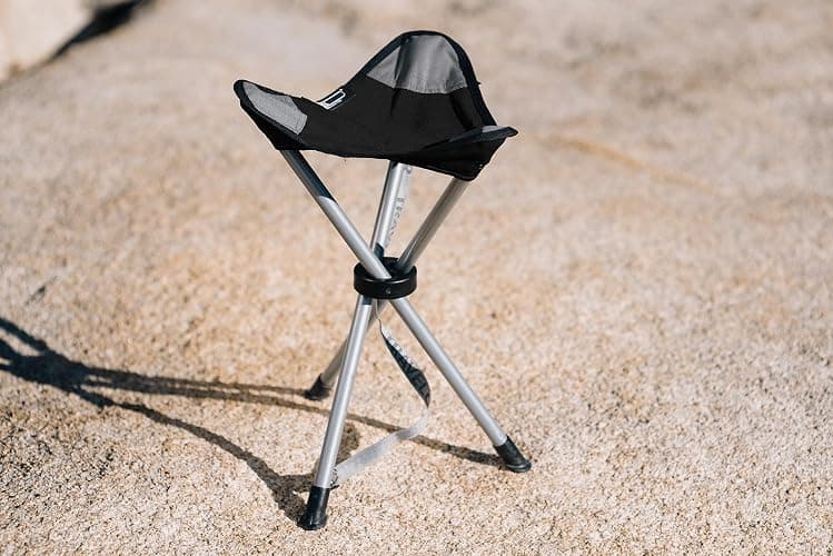 Travel Chair Slacker Tripod Chair for Camping, Lightweight Chair, Adjustable Carry Strap for Easy Transport | Oversized Duck Feet for Improved Stability | Perfect for Outdoor Adventures (Black) thumbnail 2
