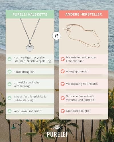 Purelei® Heart Charm Kette Damen – Halskette Damen aus langlebigem Edelstahl – Wasserfeste Kette – 50-55 cm Länge verstellbar – Halskette für deinen individuellen Look thumbnail 4