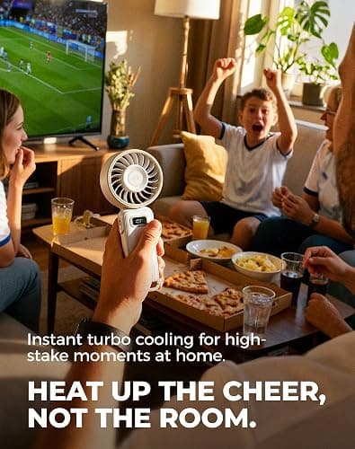 Diveblues Portable Turbo Fan, 100 Speed Handheld Fan with Strong Airflow, Foldable 4 in 1 Personal Fan for Neck, Desk & Travel, USB-C Rechargeable, Lightweight for Summer, Concerts & Outdoor Use thumbnail 2