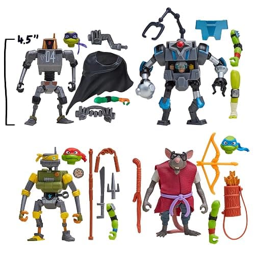 PlayMates Teenage Mutant Ninja Turtles Mix N Match Robots 4-Pack Bundle Toys thumbnail 2
