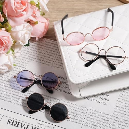 BOXOB 4pcs Doll Glasses, 4 Colors Plastic Doll Dress up Eyeglasses Toy Glasses Costume Accessories Compatible with 5.12 Inch thumbnail 6