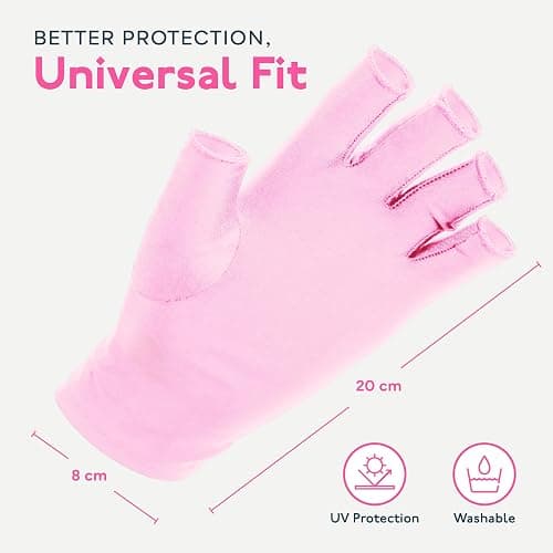 SUNUV LED Gloves for Gel Nails, UPF 50+ Anti UV Gloves for Gel Nail Lamp, Professional UV Gloves for Nail Techs thumbnail 3