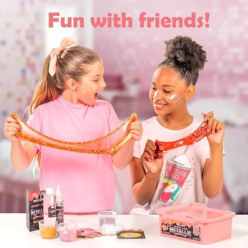Original Stationery Mini Metallic Shimmer and Shine Slime Kit for Girls, Amazing Slime Making Kit for Girls Age 10-12 to Create Metallic Gold Slime thumbnail 4