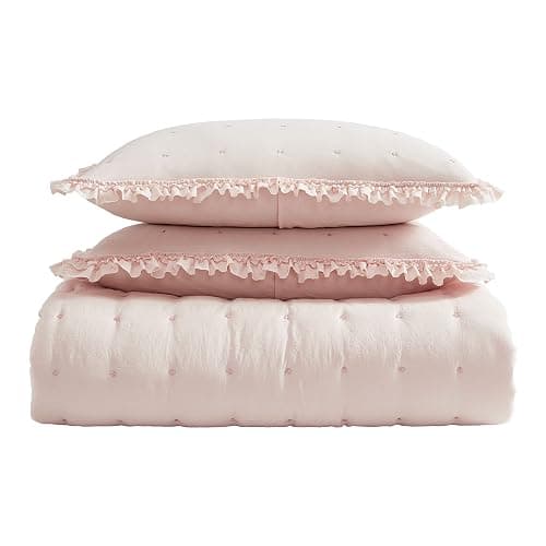 Laura Ashley- Twin Quilt Set, Reversible Bedding Set Including Sham(s), Lightweight for Year Round Use, Coquette Room Decor (Hailee Pink, Twin) thumbnail 5