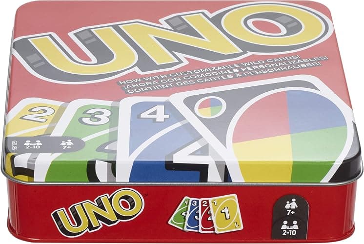 Mattel Games UNO Card Game for Kid, Adult & Family Nights & Parties, Travel & Vacations, Color Blind Accessible & Customizable Deck (Amazon Exclusive) thumbnail 7