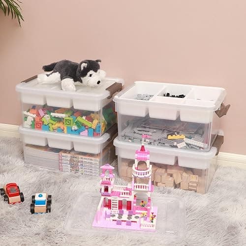 Citylife 17 QT Plastic Storage Box with Removable Tray Craft Organizers and Storage Clear Storage Container for Organizing Bead, Tool, Sewing, Playdoh thumbnail 7