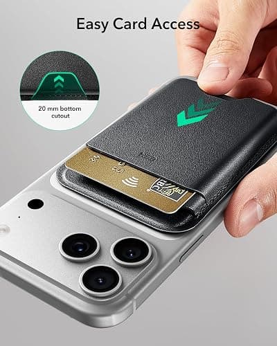 ESR for MagSafe Wallet, 5-Card Holder With RFID Blocking, MagSafe Sticker Included, Slim Magnetic Wallet for iPhone 17/16/15/14/13/12 Series and Selected Samsung Devices, Not for 13/12 Mini, Black thumbnail 4