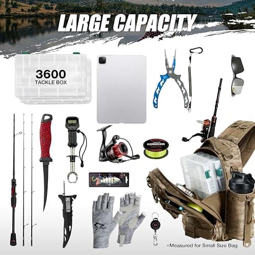 Piscifun Fishing Tackle Backpack with Rod & Gear Holder, Lightweight Outdoor Water-Resistant Fishing Shoulder Storage Bag thumbnail 6