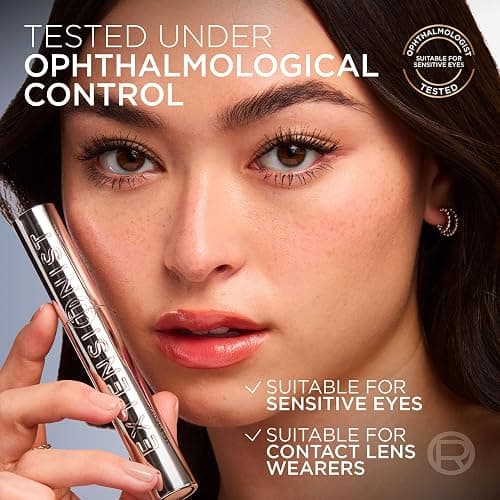 L'Oreal Paris Extensionist Mascara, Lengthening, Volumizing, and Curling Formula For a Lash Extension Eye Makeup Look, Washable Blackest Black thumbnail 7