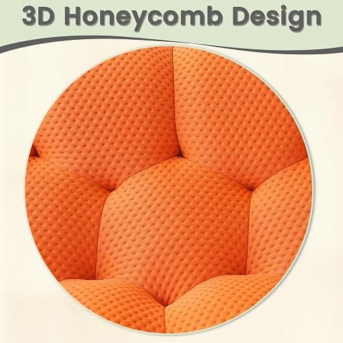 Bubble Couch, Lazy Floor Sofa, Oversized Bubble Sofa, Modern Upholstered Comfy Mesh Fabric 3D Honeycomb Shape Curved Couch for Living Room, Office, Apartment (Orange) - 41"+49"+78"+98" - Orange thumbnail 8