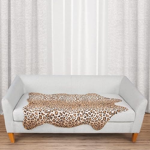 MACEVIA Leopard Rug Cheetah Print Rugs Western Decor for Living Room Bedroom Faux Animal Area Carpet Non-Slip 43.3" L x 29.5" W(3.6ft x 2.4ft) thumbnail 5