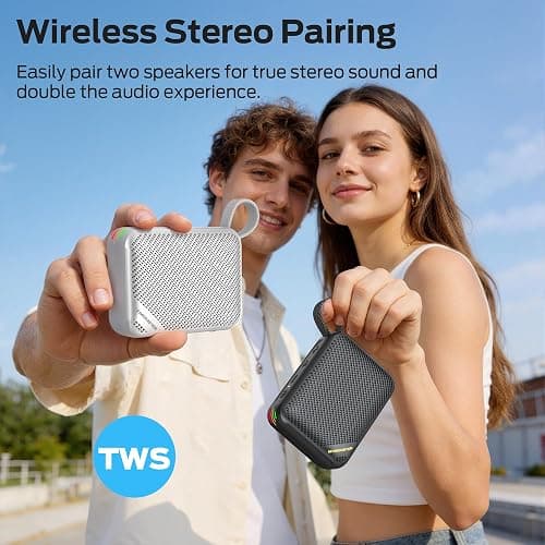 Monster S360 Portable Bluetooth Speaker, IPX7 Waterproof, Bluetooth 6.0, 20H Playtime, Powerful Stereo Sound, Support TF Card, Clear Hands-Free Calling Speaker for Home, Outdoors and Travel, Gray thumbnail 5