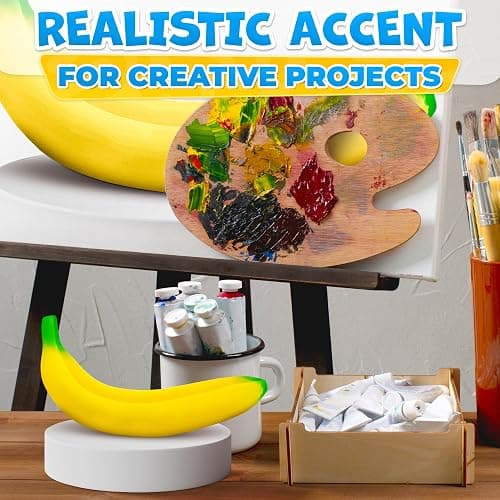 Tesorrio Fake Banana Stress Relief Fidget – 6.7 x 1.4 in Soft PU Foam Desk Accessory | Lightweight Squeeze Fidget for Adults | Novelty Office Decor & Relaxation Tool thumbnail 7