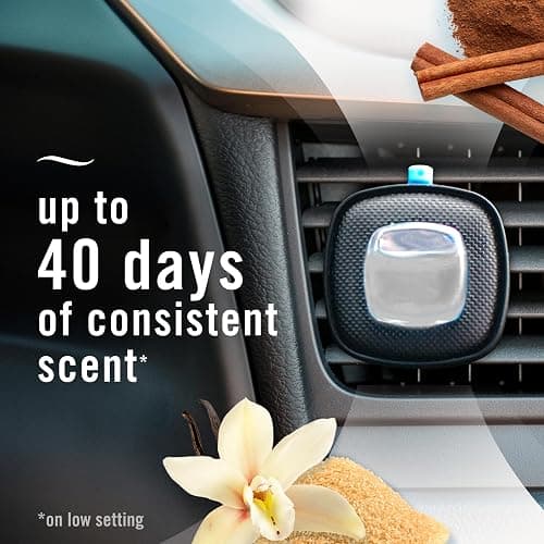 Febreze Car Air Freshener, Odor-Fighting Automotive Vent Clip, Scented Car Accessories, Long Lasting for Strong Odors, Cinnamon Sugar Cookie Scent, 4 Count thumbnail 4