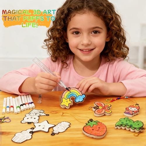SJHSJH Aqua Puffs 3D Art Kit for Kids, Mess-Free Paint by Number Crafts with Princesses & Unicorns, DIY Color & Inflate Activity Set, Creative Travel Toy & Gift for Girls & Boys Ages 4-10 thumbnail 2