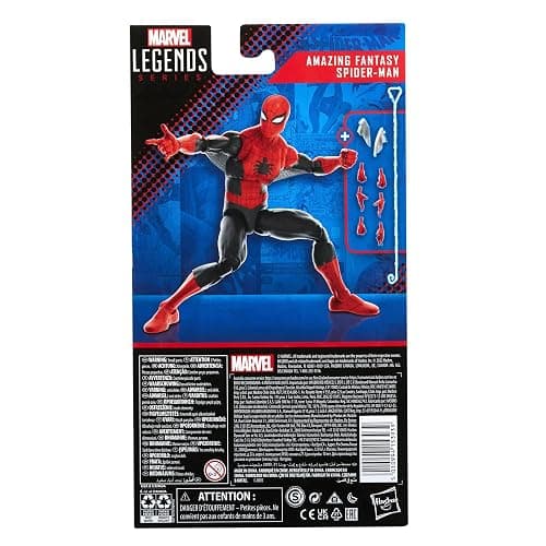 Spider-Man Marvel Legends Series 60th Anniversary Amazing Fantasy 6-inch Classic Comics Action Figures for 4+ Years, 9 Accessories thumbnail 5