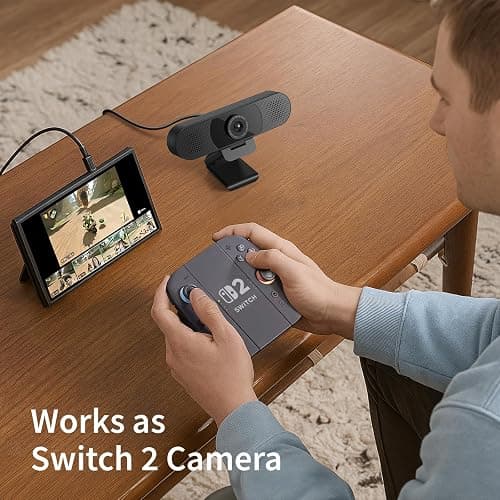 EMEET 1080P Webcam with Microphone, C960 Web Cam, 2 Mics, 90° FOV, USB Type-A & A-to-C Adapter, Plug&Play Computer Camera for Online Calling, Zoom/Teams/Facetime, Switch 2 Camera Support, 2025 Version thumbnail 6
