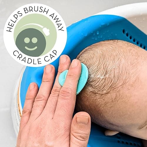 S&T INC. Exfoliating and Massaging Cradle Cap Bath Brushes for Baby, Silicone - 2 Inch x 2.5 Inch, Grey and Teal, 2 Pack thumbnail 7