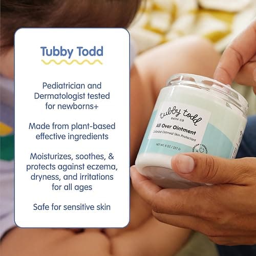 TUBBY TODD All Over Ointment Baby Eczema Cream, Everyday Multi-Purpose Baby Skin Relief Cream, Sensitive and Dry Skin, Rash & Irritation - Steroid & Gluten Free, Fragrance-Free, 8 oz, 2 Pack thumbnail 3