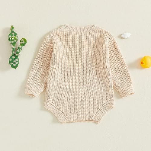 Ysfanwuxi Newborn Baby Boy Girl Sweater Romper Silly Goose Embroidery Knit Onesie Knitted Bodysuit Warm Fall Winter Clothes thumbnail 7