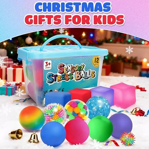 Stress Balls Fidget Sensory Toys: 12 Pack Squishy Stress Balls for Kids 3-12 - Hand Therapy Sensory Ball with Nervousness Pressure Relief - Squeeze Stress Toys Bulk - Classroom Prize Gift for Student thumbnail 5