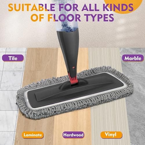 Spray Mop for Floor Cleaning with Washable Pads, Microfiber Wet Mops with 800 ml Refillable Bottle,Reusable Dust Mops with Sprayer for Hardwood Laminate Vinyl Tile Cleaning thumbnail 6