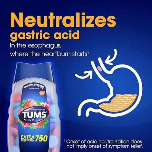 TUMS Extra Strength Assorted Berries Antacid Tablets for Heartburn Relief, 96 count thumbnail 4