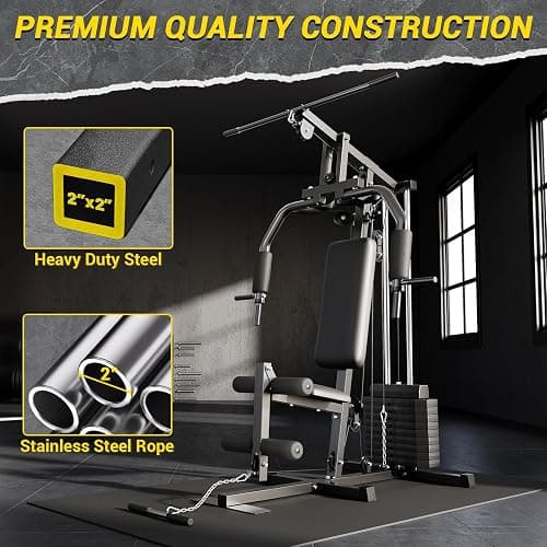 GarveeLife Home Gym Machine System with 100LBS Weight Stack, Multifunctional Weight Machine, Full Body Workout Station Exercise Equipment, All in One Home Gym with Pulley System for Strength Training thumbnail 3