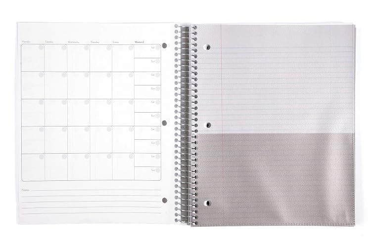 Mintra Office Durable Spiral Notebooks, 5 Subject (Teal, College Ruled 1pk) thumbnail 3