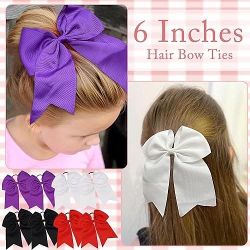 Yxiang 20Pcs Large Cheer Bows for Girls Ponytail Holder for Cheerleading thumbnail 3