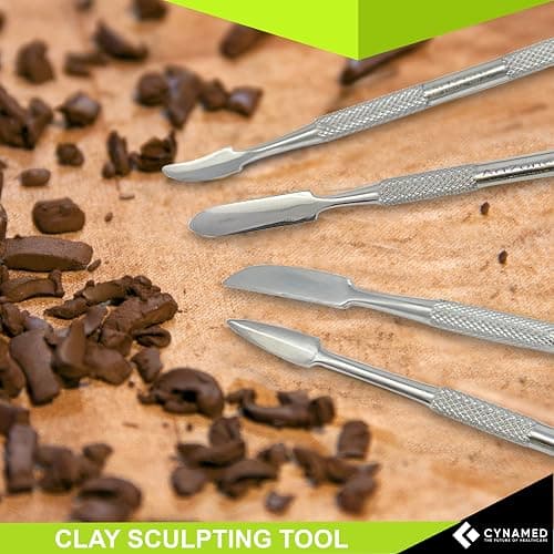 CYNAMED Stainless Steel Spatula Wax & Clay Sculpting Tool Carver Set (12PK) thumbnail 8