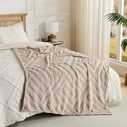 50x70 Inch Brown Rhombus Throw Blanket - Soft & Fluffy Fleece, Cute & Aesthetic, Perfect for Sofa, Couch, Chair, Bed, Living Room & Bedroom, All-Season Use, Plush & Cozy Decorative Blanket thumbnail 2